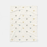 Infant Pastel Mickey Mouse Icon and Star Pattern Fleece Blanket
