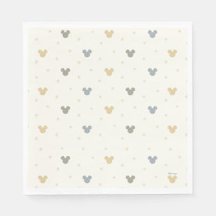 Infant Pastel Mickey Mouse Icon and Star Pattern Napkins