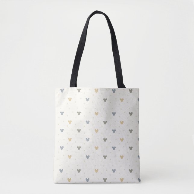 Infant Pastel Mickey Mouse Icon and Star Pattern Tote Bag (Front)