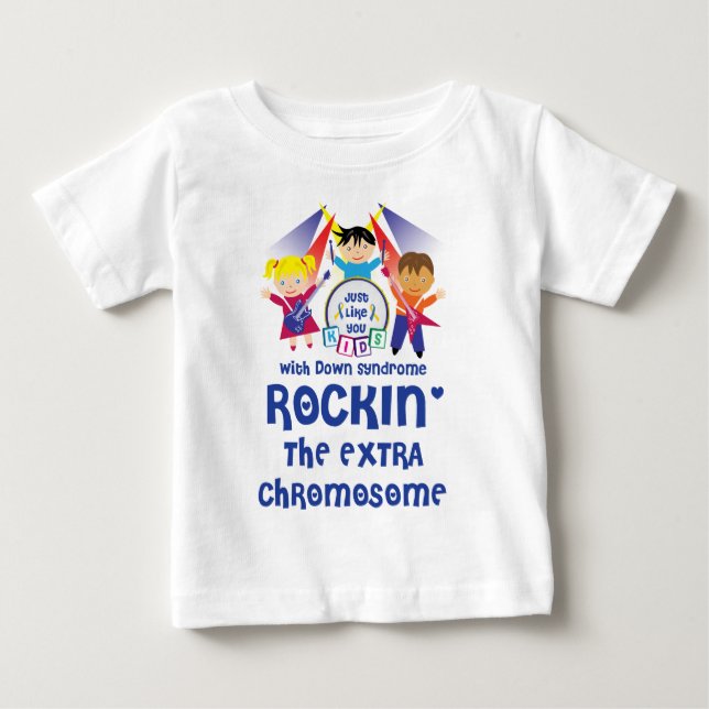 Infant ROCKIN' The Extra Chromosome (Long Sleeve) Baby T-Shirt (Front)
