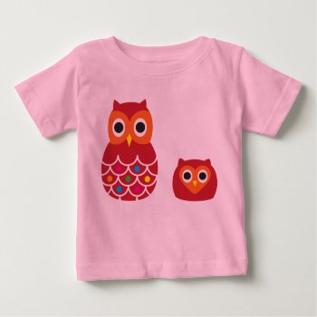 Infant T-shirt  Pink  Red Owls Baby T-shirt by AlchemyInfinite at Zazzle