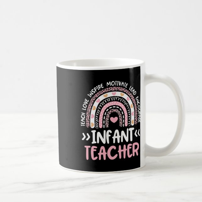 Infant Teacher Cute Tie Dye Rainbow Heart Daycare  Coffee Mug (Right)