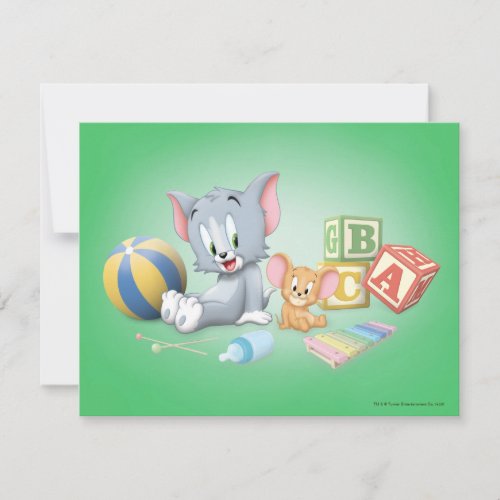 Infant Tom and Jerry Playing With Toys Note Card