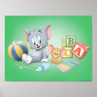 Infant Tom and Jerry Playing With Toys
