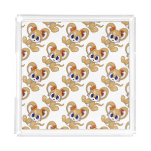 Infant Vanity Tray/Cute Mouse Acrylic Tray