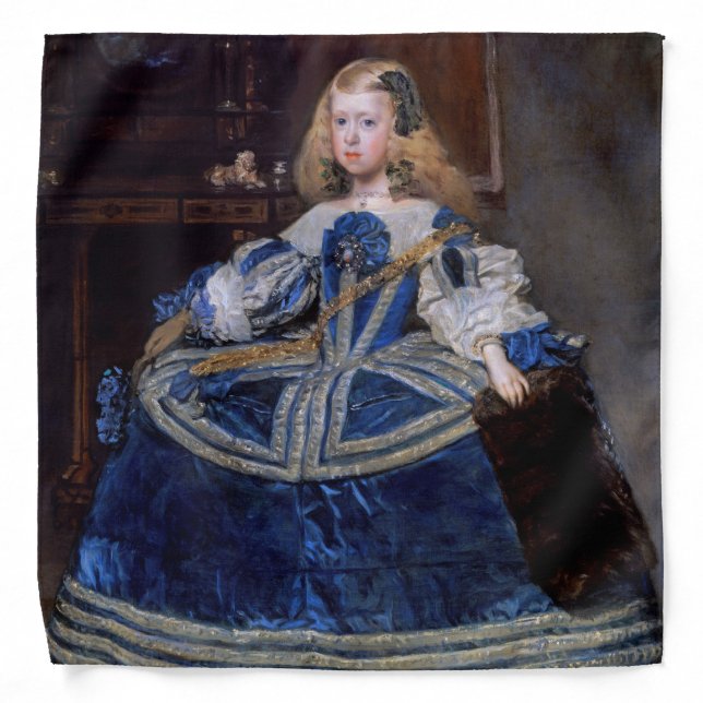 Infanta Margarita Teresa Blue Dress, Velazquez Bandana (Front)