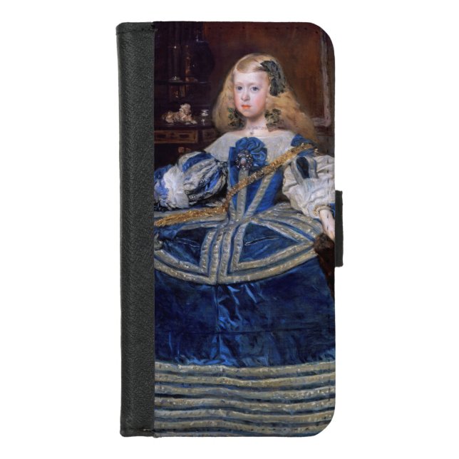 Infanta Margarita Teresa Blue Dress, Velazquez iPhone Wallet Case (Front)