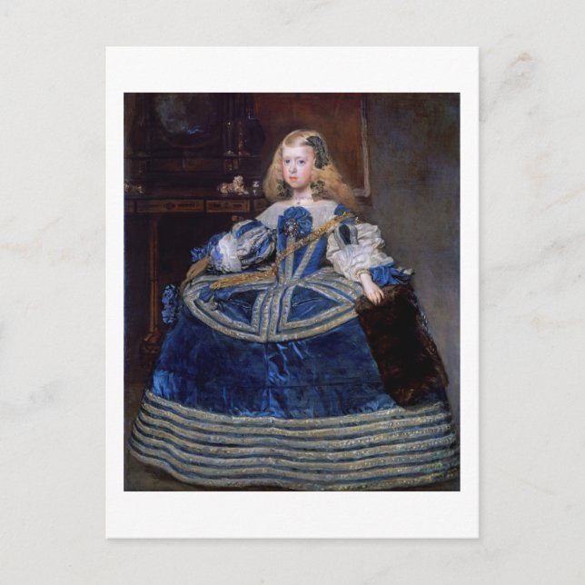 Infanta Margarita Teresa Blue Dress, Velazquez Postcard (Front)