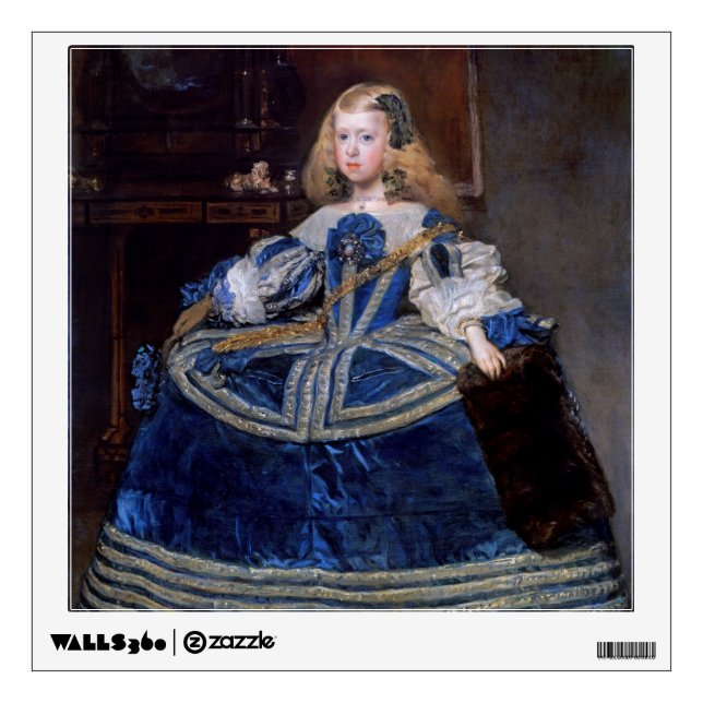 Infanta Margarita Teresa Blue Dress, Velazquez Wall Decal (Front)