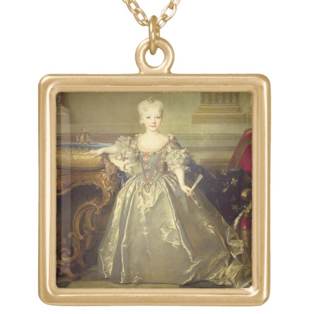 Infanta Maria Ana Victoria de Borbón, 1724 (oil on Gold Plated Necklace (Front)