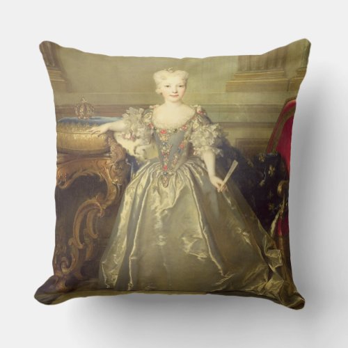 Infanta Maria Ana Victoria de Borbn 1724 oil on Throw Pillow