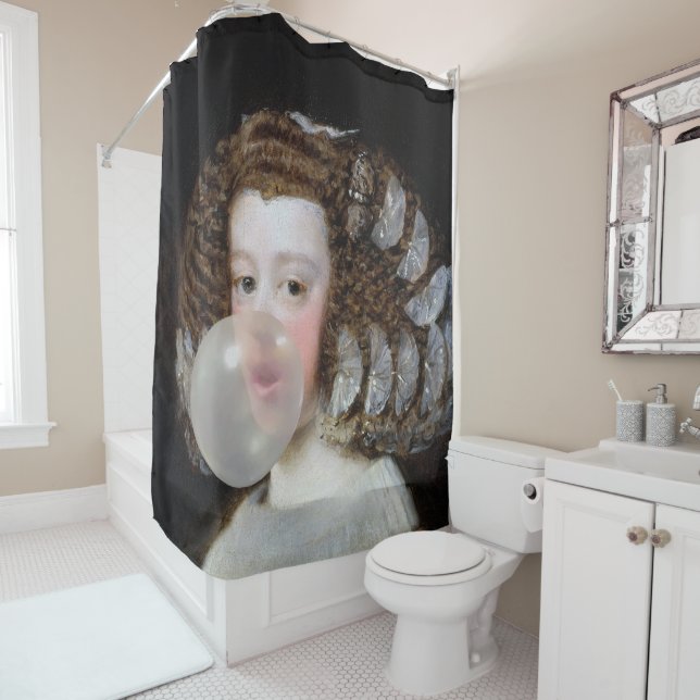 Infanta Maria Teresa blowing bubble gum Shower Curtain (In Situ)