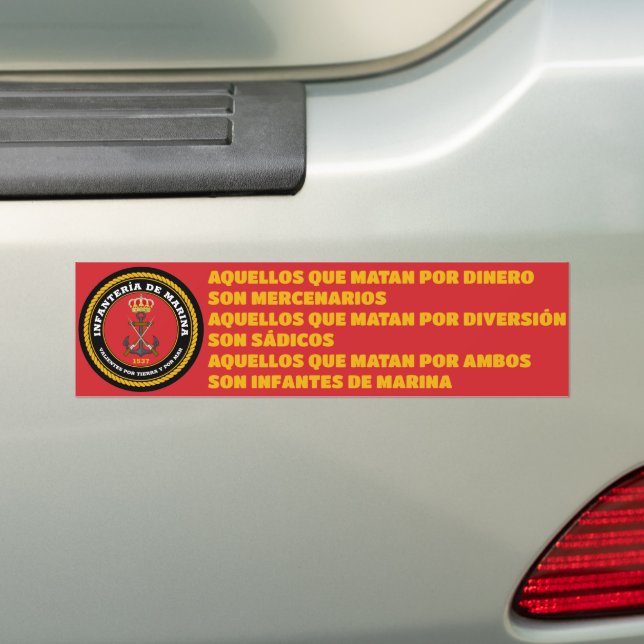 INFANTERÍA DE MARINA BUMPER STICKER (On Car)