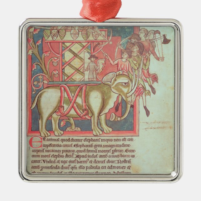 Infantry attacking an elephant metal ornament (Front)