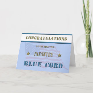 Infantry Blue Cord Congratulations Card