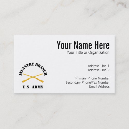 Infantry Branch Business Card