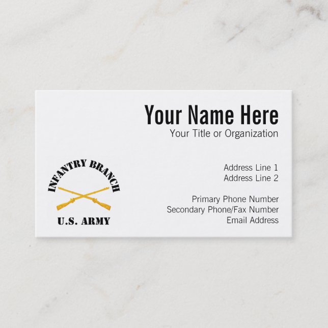 Infantry Branch Business Card (Front)
