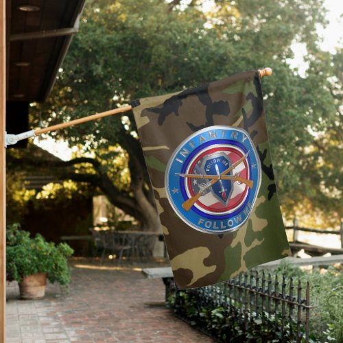 Infantry Veteran Follow Me  House Flag