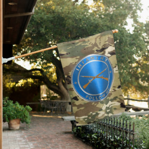 Infantry Veteran Follow Me House Flag