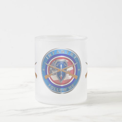 Infantry Veteran Frosted Glass Coffee Mug