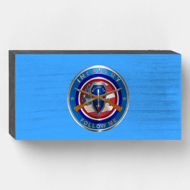 Infantry Veteran   Wooden Box Sign (Front Horizontal)