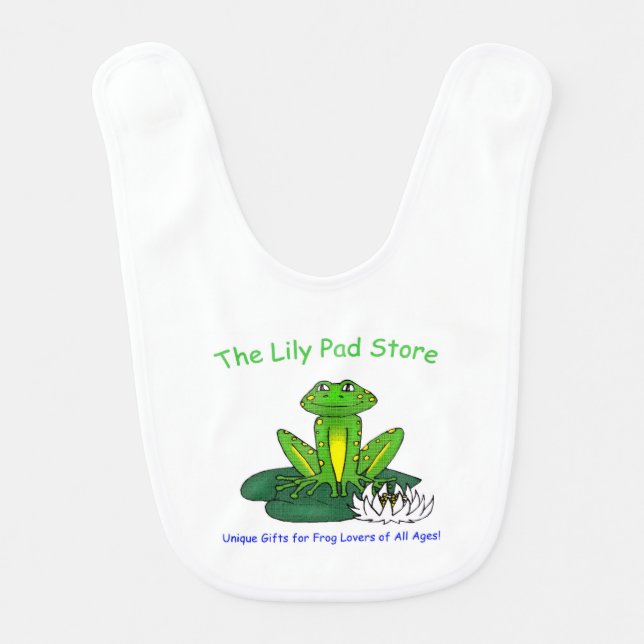 Infant's Frog on a Lily Pad   Baby Bib (Front)