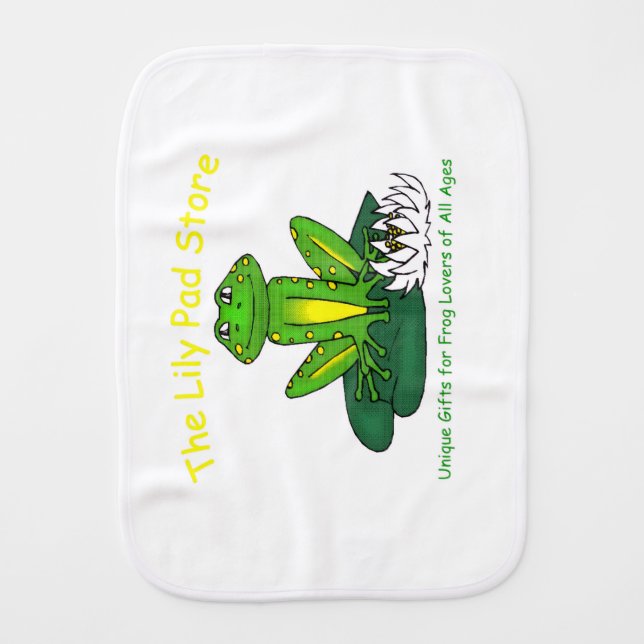 Infant's Frog on a Lily Pad Burp Cloth (Front)