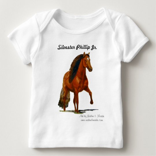 Infant's long sleeve Tshirt, Red Peruvian gaiting Baby T-Shirt