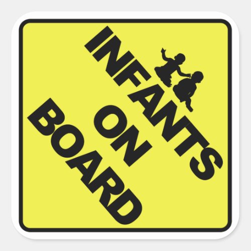 Infants on board square sticker