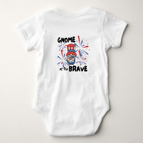 Infants USA Patriotic American July 4th Gnome  Baby Bodysuit