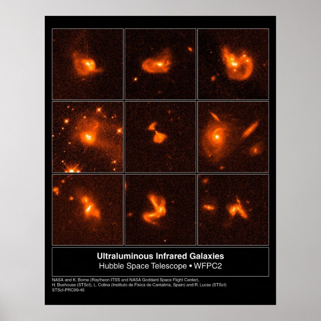 Infared Galaxies Hubble Telescope Photo Poster (Front)