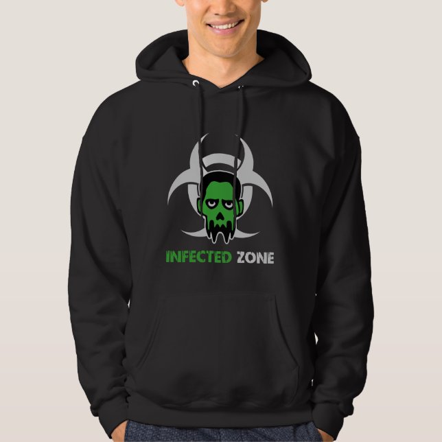 Infected Area Zombie Warning Hoodie (Front)