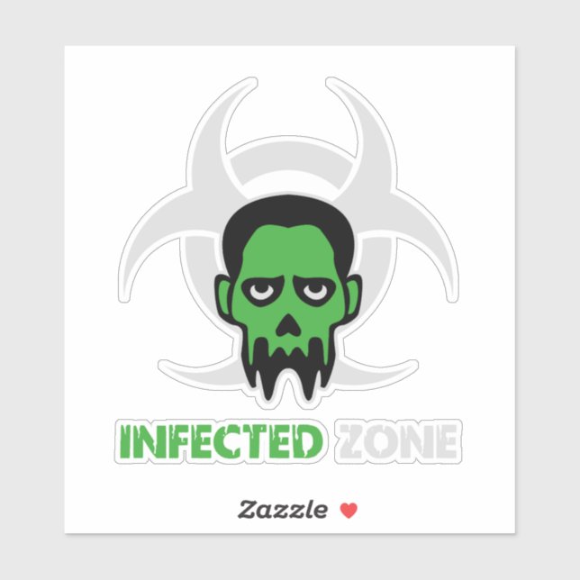 Infected Area Zombie Warning Sticker (Sheet)