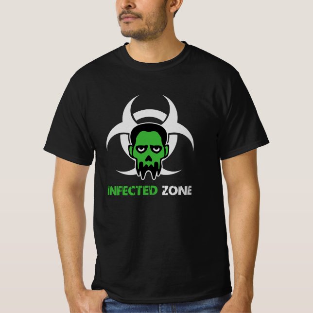 Infected Area Zombie Warning T-Shirt (Front)