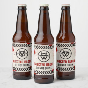 Infected blood do not drink label for party drinks