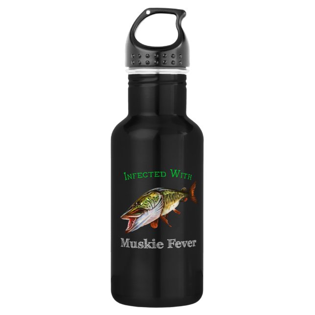 Infected With Muskie Fever Stainless Steel Water Bottle (Front)
