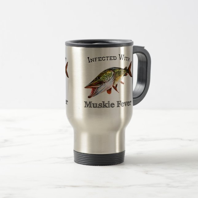 Infected With Muskie Fever Travel Mug (Front Right)