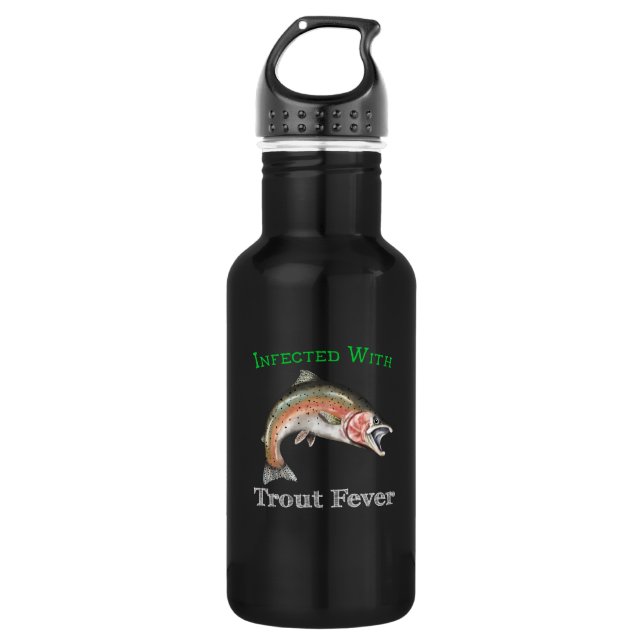 Infected With Trout Fever Stainless Steel Water Bottle (Front)