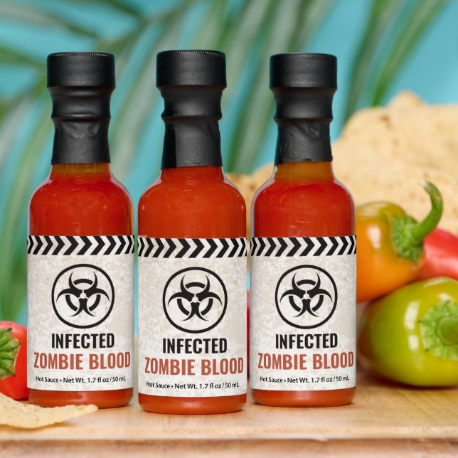 Infected zombie blood bottle label hot sauces (Multi)