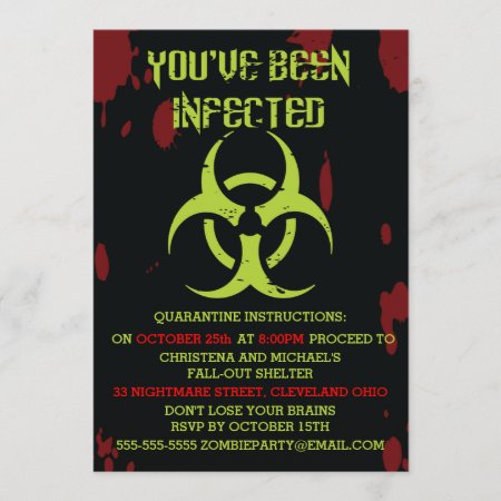 Infected Zombie Halloween Invitation