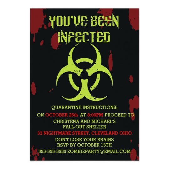 infected zombie halloween invitation zazzle com free zombie invitation templates