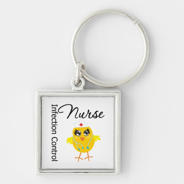 Infection Control Nurse Chick v1 Keychain (Front)