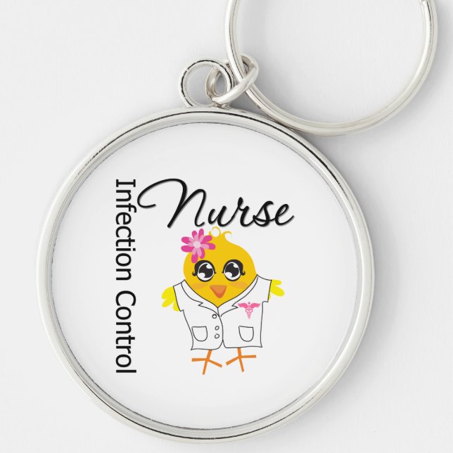 Infection Control Nurse Chick v2 Keychain (Front)