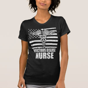 Infectious Disease Nurse American Flag T-Shirt