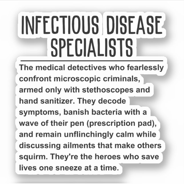 Infectious Disease Specialist Sticker (Front)