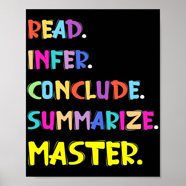 Infer Conclude Summarize Master Teachers Test Day  Poster (Front)