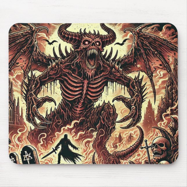 "Infernal Beast: Death Metal Design" Mouse Pad (Front)