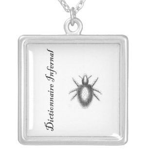 Infernal Dictionary-demon? tick? flea? Silver Plated Necklace