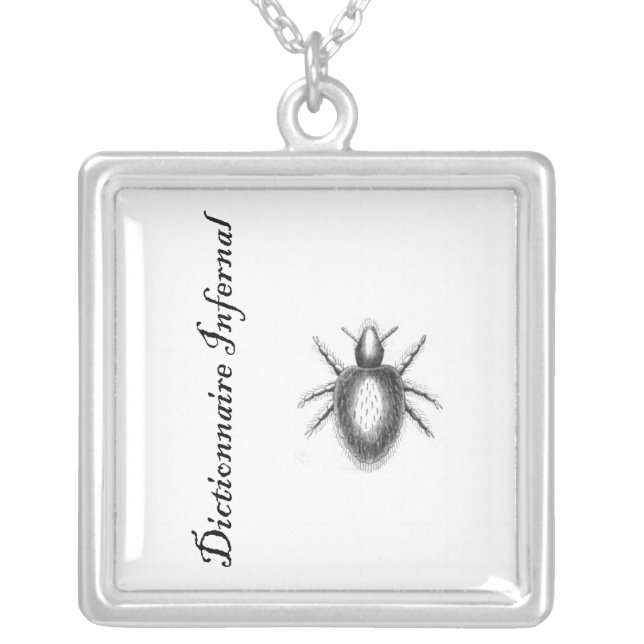 Infernal Dictionary-demon? tick? flea? Silver Plated Necklace (Front)