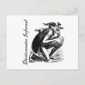Infernal Dictionary - imp looking a bit nervous Postcard
